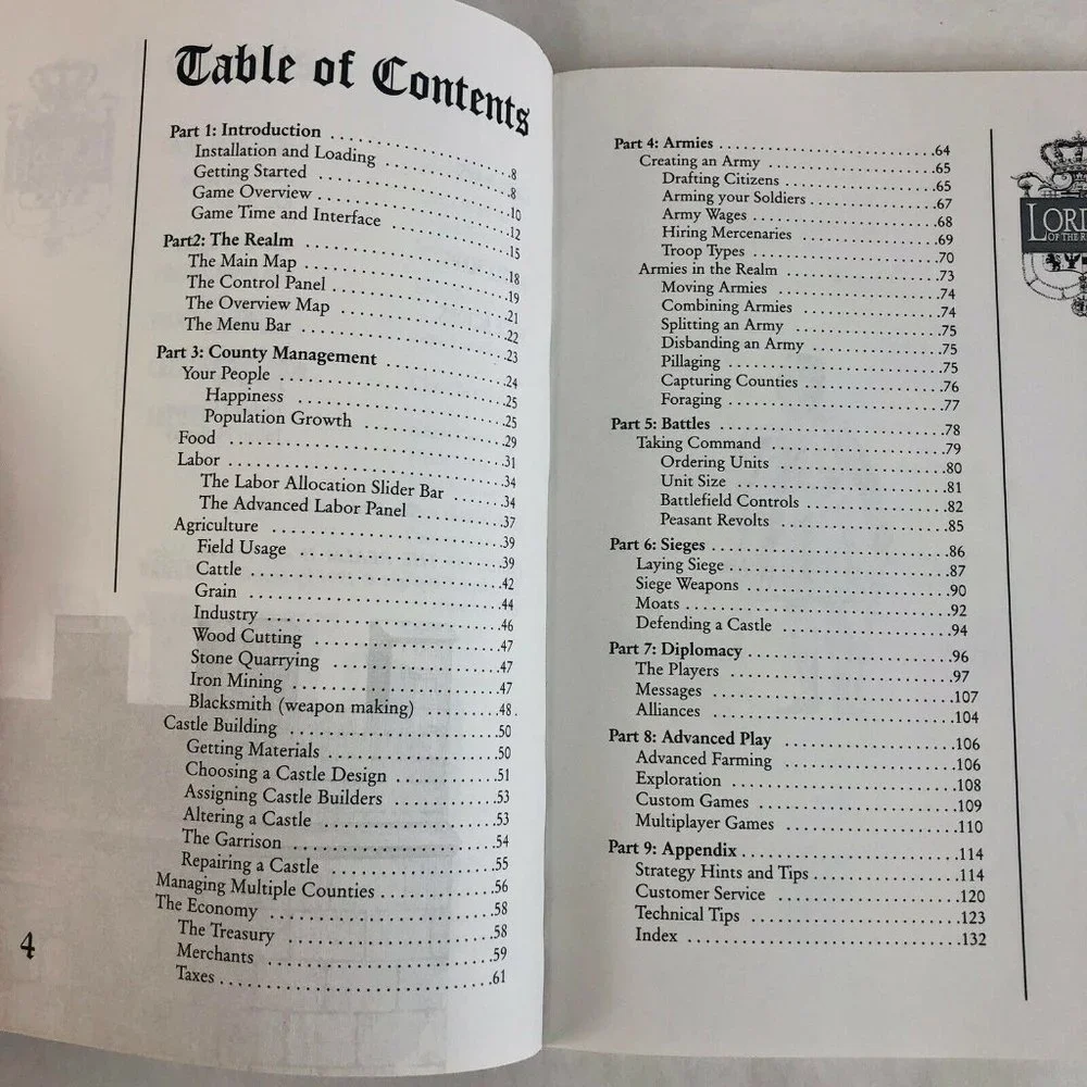 Lords of the Realm II Game Manual Sierra RPG Strategy Reference Softcover VTG
